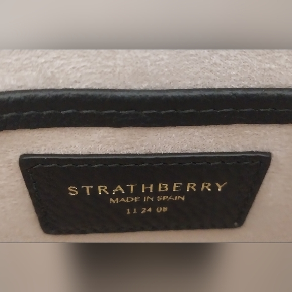 Strathberry Black Leather Mosiac Nano Tote - Picture 2 of 12